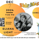 Shir Magic Concert – featuring Eliana Light. Saturday, December 7th at 7PM